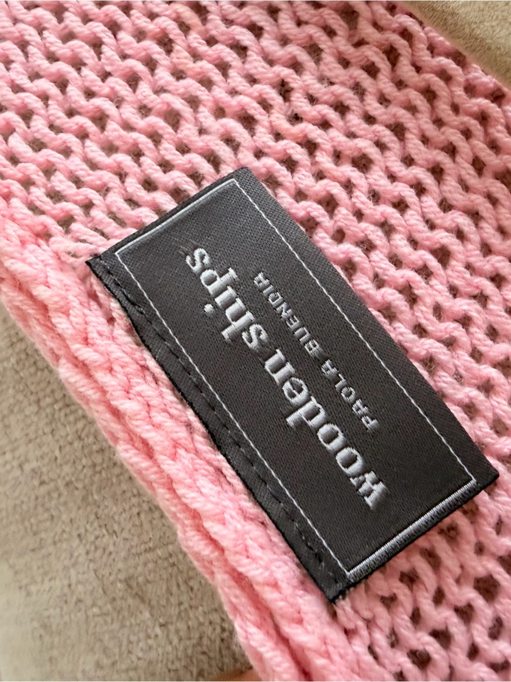 Wooden Ships Pink V-Neck Star Knit Sweater - Picture 3 of 3